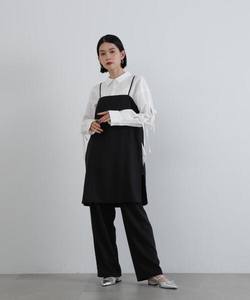 N.（N. Natural Beauty Basic）（エヌエヌナチュラルビューティーベーシック）の「◆ロングキャミ＆ワイドパンツセットアップ（セットアップ・レディース・ブラック/グレー系その他・MEDIUM）」の22枚目の写真