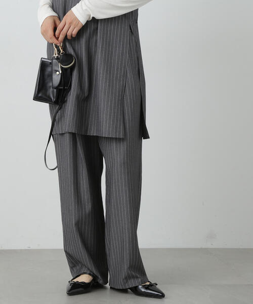 N.（N. Natural Beauty Basic）（エヌエヌナチュラルビューティーベーシック）の「◆ロングキャミ＆ワイドパンツセットアップ（セットアップ・レディース・ブラック/グレー系その他・MEDIUM）」の3枚目の写真