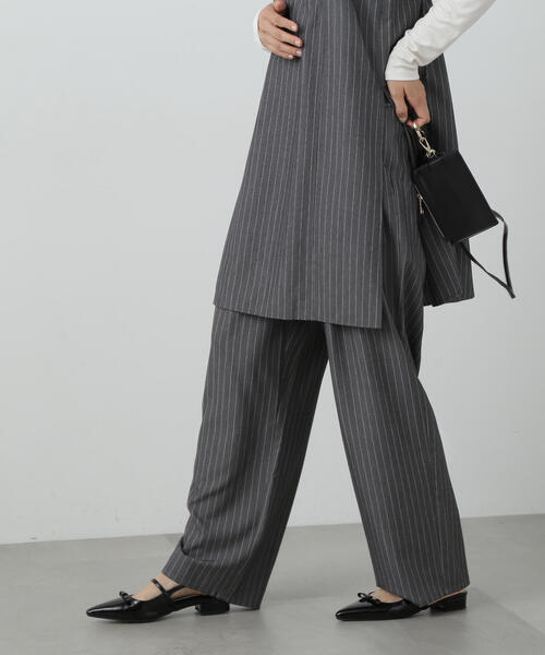 N.（N. Natural Beauty Basic）（エヌエヌナチュラルビューティーベーシック）の「◆ロングキャミ＆ワイドパンツセットアップ（セットアップ・レディース・ブラック/グレー系その他・MEDIUM）」の4枚目の写真