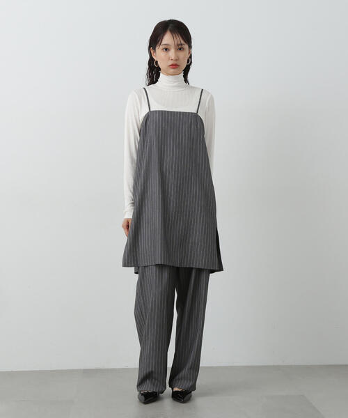 N.（N. Natural Beauty Basic）（エヌエヌナチュラルビューティーベーシック）の「◆ロングキャミ＆ワイドパンツセットアップ（セットアップ・レディース・ブラック/グレー系その他・MEDIUM）」の5枚目の写真