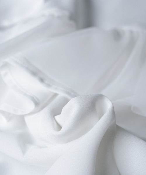 mili an deni（ミリアンデニ）の「ダブルフリルブラウス（シャツ/ブラウス・レディース・ブラック/オフホワイト/サックスブルー・M）」の21枚目の写真