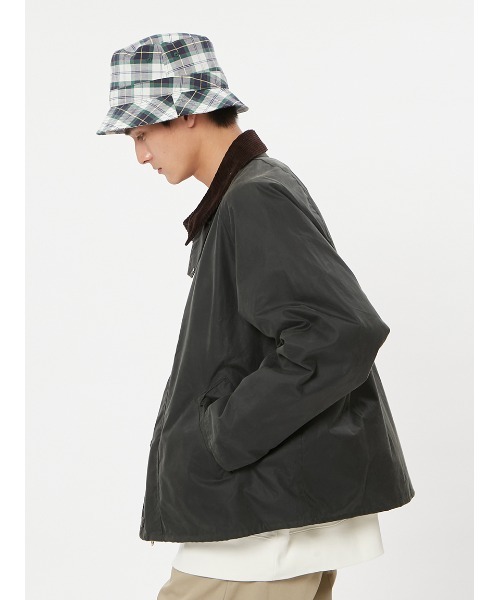 Barbour（バブアー）の「【TRANSPORT / トランスポート】ワックス ショート ジャケット（ブルゾン・メンズ・グレー/グリーン/ブラック・32/34/36/38/40/42/44）」の9枚目の写真