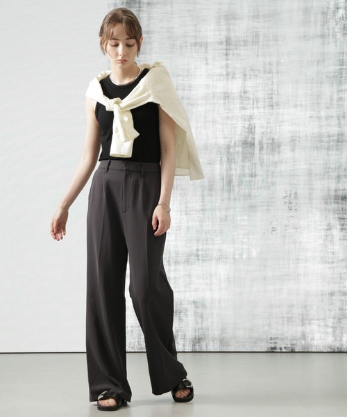 Apo(s)ture（アポスチャー）の「LILY-001/合繊フレアパンツ（その他パンツ・レディース・グリーン/ブラック/ベージュ/チャコール・XS/S/M/L/XL）」の20枚目の写真