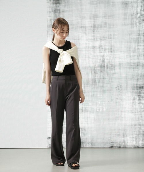 Apo(s)ture（アポスチャー）の「LILY-001/合繊フレアパンツ（その他パンツ・レディース・グリーン/ブラック/ベージュ/チャコール・XS/S/M/L/XL）」の21枚目の写真