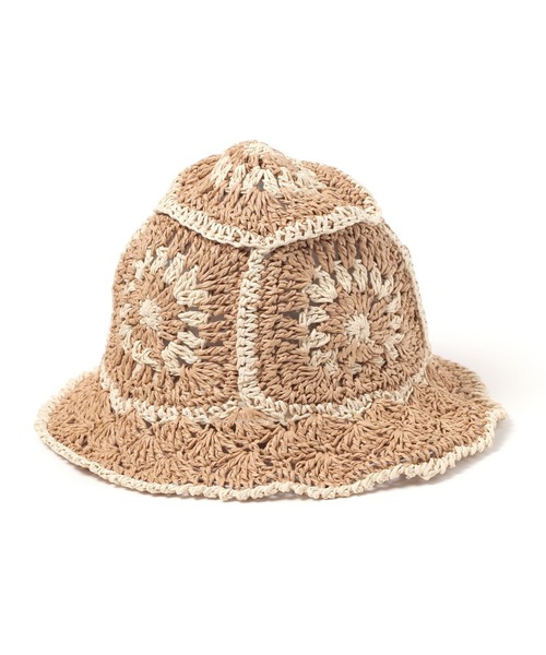 BAYFLOW（ベイフロー）の「モチーフペーパーハット（ハット・レディース・ライトブラウン/ナチュラル・FREE）」の3枚目の写真
