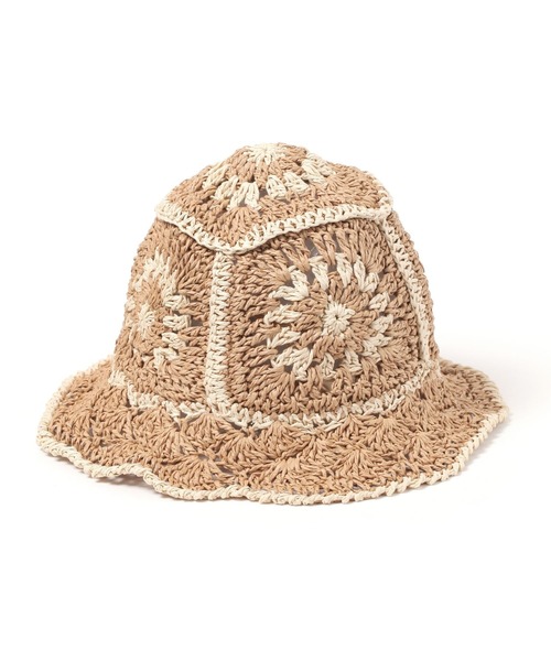 BAYFLOW（ベイフロー）の「モチーフペーパーハット（ハット・レディース・ライトブラウン/ナチュラル・FREE）」の5枚目の写真