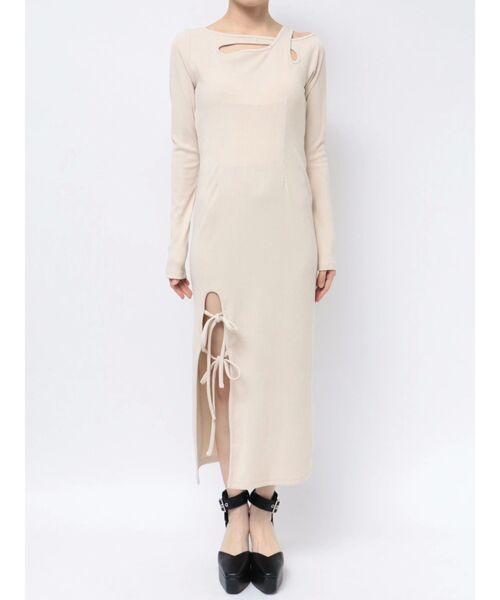 EATME（イートミー）の「ダブルリボンリブワンピース（ワンピース・レディース・アイボリー/ブラック/ネイビー・FREE）」の12枚目の写真