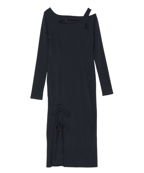 EATME（イートミー）の「ダブルリボンリブワンピース（ワンピース・レディース・アイボリー/ブラック/ネイビー・FREE）」の7枚目の写真