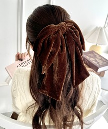 Loueme(ルエム)の【8色展開】DOLLベロアリボンバレッタ(バレッタ/ヘアクリップ)