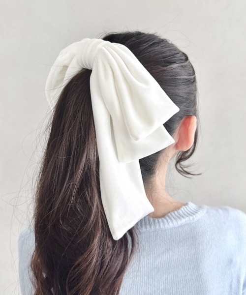 セール】【8色展開】DOLLベロアリボンバレッタ（バレッタ/ヘアクリップ
