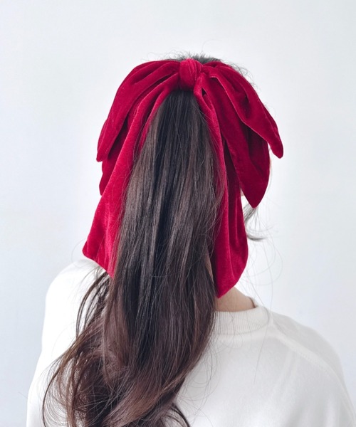 セール】【8色展開】DOLLベロアリボンバレッタ（バレッタ/ヘアクリップ