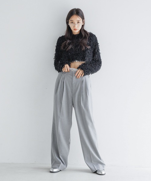 LOWRYS FARM（ローリーズファーム）の「フェザー２ＷＡＹカーディガン　136581（カーディガン/ボレロ・レディース・アイボリー/ブラック/グレー・LONG/SHORT）」の8枚目の写真