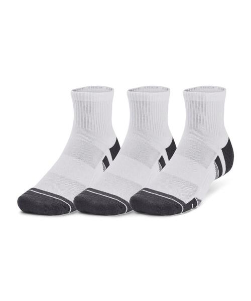UNDER ARMOUR(アンダーアーマー)の「UAパフォーマンステック クオーター ソックス (3足セット)(トレーニング/メンズ/レディース)(ソックス/靴下・レディース・ホワイト・M/L)」の1枚目の写真