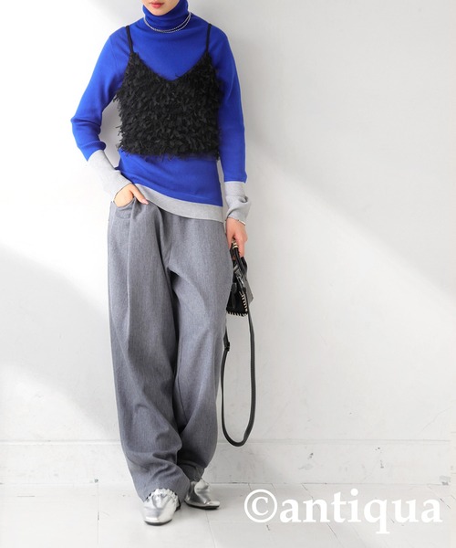 antiqua（アンティカ）の「フリンジキャミソール（キャミソール・レディース・ブラック・ONESIZE）」の14枚目の写真