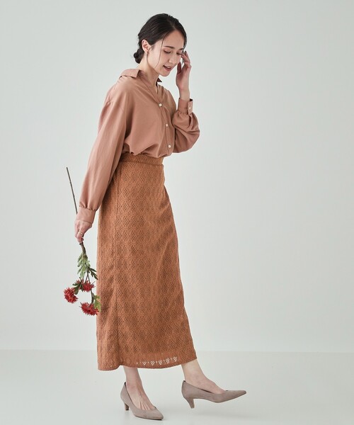 DRESKIP(ドレスキップ)の「◆【無理せずキレイ】後ろ姿が引き立つ バックレースアップブラウス(シャツ/ブラウス・レディース・チャコールグレー/ライトベージュ/ブラウン系/ピンク系・00)」の15枚目の写真