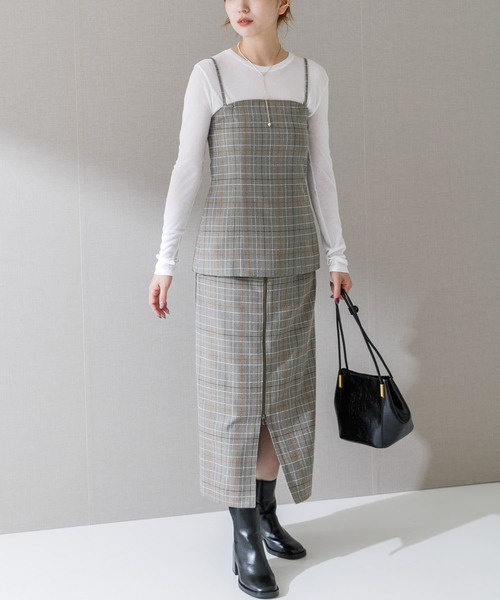 URBAN RESEARCH ROSSO WOMEN（アーバンリサーチ　ロッソ）の「キャミソールベアビスチェ（キャミソール・レディース・チェック/ブラウン・FREE）」の10枚目の写真