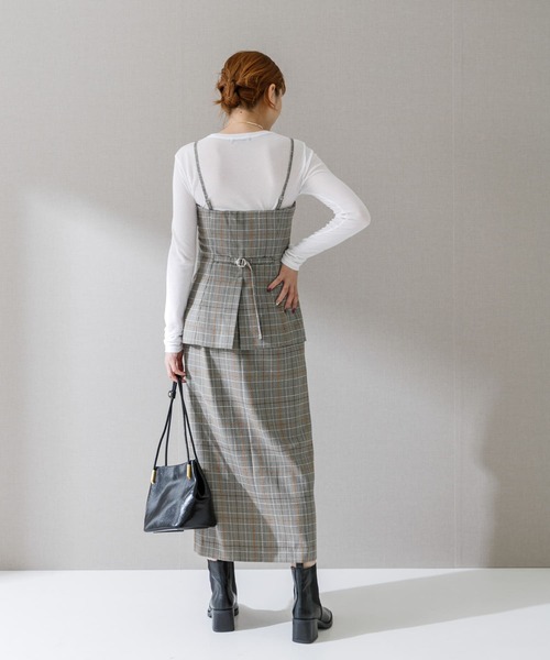 URBAN RESEARCH ROSSO WOMEN（アーバンリサーチ　ロッソ）の「キャミソールベアビスチェ（キャミソール・レディース・チェック/ブラウン・FREE）」の13枚目の写真