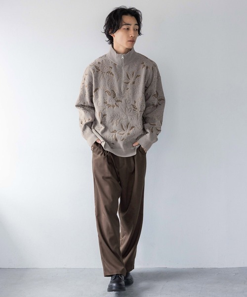 LOWRYS FARM(ローリーズファーム)の「モールジャガードハーフZIP 132985(ニット/セーター・メンズ・グレー/ネイビー・MEDIUM/LARGE)」の3枚目の写真