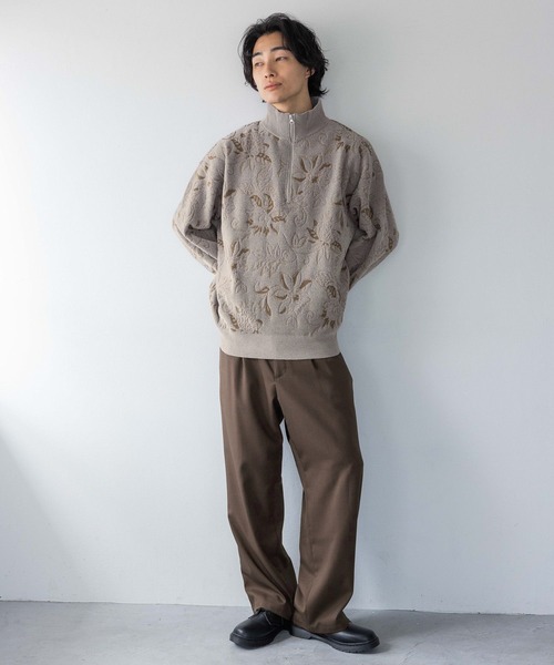 LOWRYS FARM(ローリーズファーム)の「モールジャガードハーフZIP 132985(ニット/セーター・メンズ・グレー/ネイビー・MEDIUM/LARGE)」の4枚目の写真
