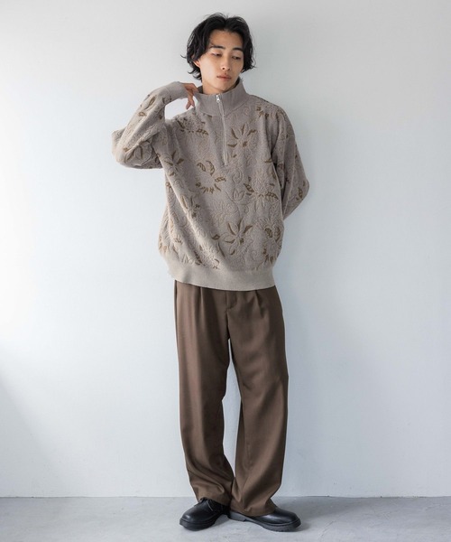 LOWRYS FARM(ローリーズファーム)の「モールジャガードハーフZIP 132985(ニット/セーター・メンズ・グレー/ネイビー・MEDIUM/LARGE)」の5枚目の写真