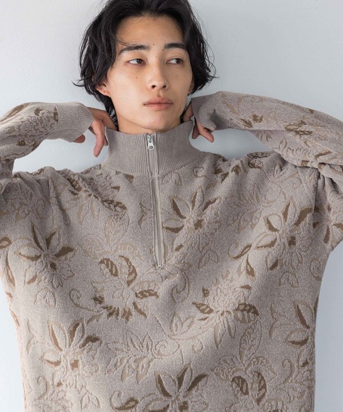 LOWRYS FARM(ローリーズファーム)の「モールジャガードハーフZIP 132985(ニット/セーター・メンズ・グレー/ネイビー・MEDIUM/LARGE)」の7枚目の写真