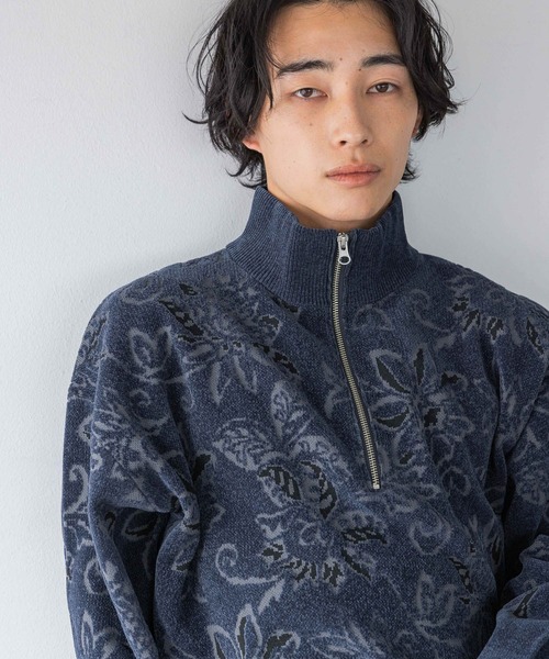 LOWRYS FARM(ローリーズファーム)の「モールジャガードハーフZIP 132985(ニット/セーター・メンズ・グレー/ネイビー・MEDIUM/LARGE)」の10枚目の写真