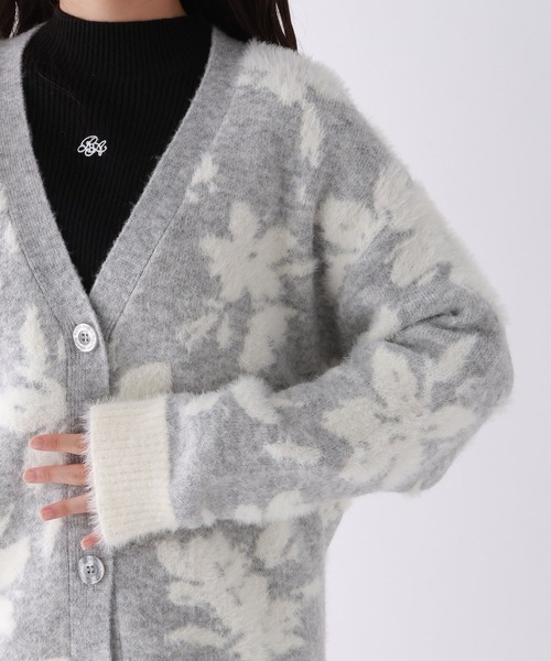 repipi armario（レピピ アルマリオ）の「【洗えるニット】FLOWERシャギーカーディガン（カーディガン/ボレロ・キッズ・ベージュ/グレー・LARGE/SMALL/MEDIUM）」の11枚目の写真