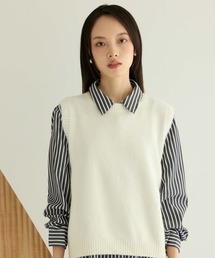 クルーネックニットベスト