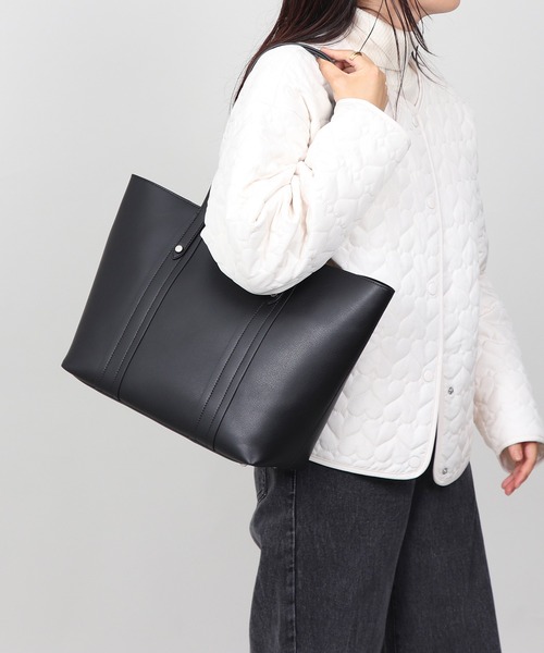 Bermosa(ベルモサ)の「【軽量】 A4収納可 ロングハンドル ビジネストート(トートバッグ・レディース・ブラック/ブラウン系その他/ベージュ/グリーン・FREE)」の19枚目の写真