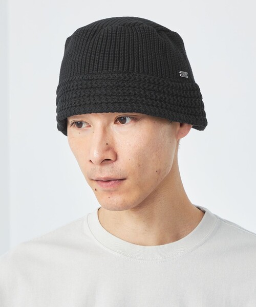 green label relaxing（グリーンレーベルリラクシング）の「GLR ロゴ ニット バケットハット（ハット・メンズ・ブラック/ダークブラウン・FREE）」の2枚目の写真