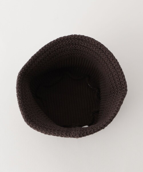 green label relaxing（グリーンレーベルリラクシング）の「GLR ロゴ ニット バケットハット（ハット・メンズ・ブラック/ダークブラウン・FREE）」の11枚目の写真