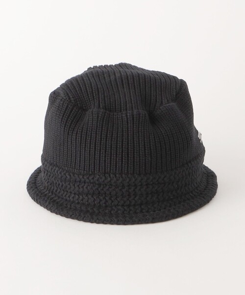 green label relaxing（グリーンレーベルリラクシング）の「GLR ロゴ ニット バケットハット（ハット・メンズ・ブラック/ダークブラウン・FREE）」の5枚目の写真