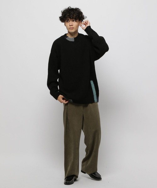 niko and...(ニコアンド)の「ポイントカラーニットプルオーバー(ニット/セーター・メンズ・イエロー/ブラック/アイボリー/ブルー・MEDIUM/LARGE)」の5枚目の写真