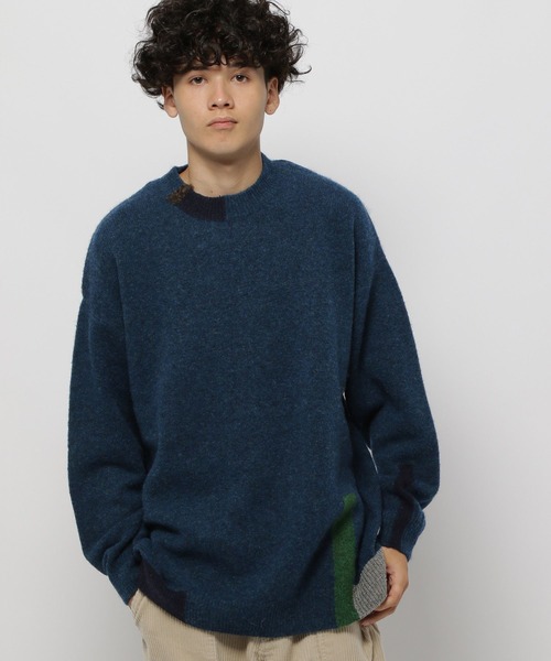 セール】ポイントカラーニットプルオーバー（ニット/セーター