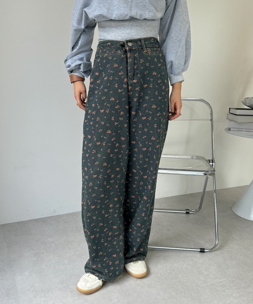 efill(エフィル)の「刺繍 ビッグ デニム パンツ(デニムパンツ・レディース・ブルー・M)」の19枚目の写真