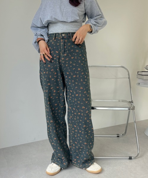 efill(エフィル)の「刺繍 ビッグ デニム パンツ(デニムパンツ・レディース・ブルー・M)」の21枚目の写真