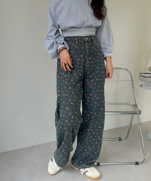 efill(エフィル)の「刺繍 ビッグ デニム パンツ(デニムパンツ・レディース・ブルー・M)」の22枚目の写真