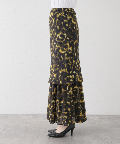 Spick & Span（スピックアンドスパン）の「DELIY / デリー MOSAIC PRINT LAYERED SKIRT DLY-065135（スカート・レディース・ブラック・FREE）」の11枚目の写真