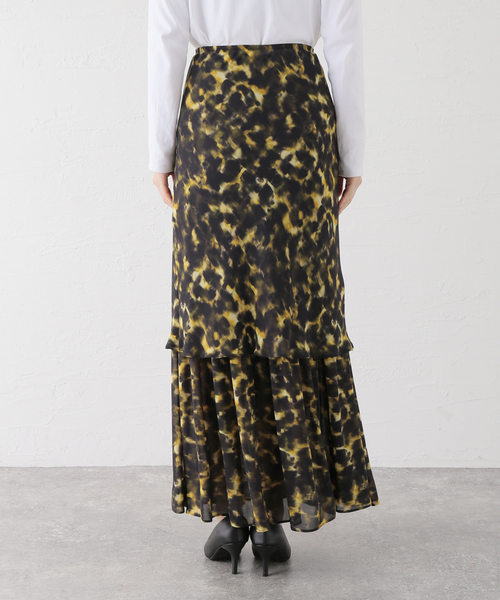 Spick & Span（スピックアンドスパン）の「DELIY / デリー MOSAIC PRINT LAYERED SKIRT DLY-065135（スカート・レディース・ブラック・FREE）」の12枚目の写真