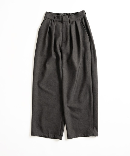 MUHET(ミュエータ)の「ワイドスラックスパンツ(スラックス・レディース・チャコールグレー/ブラウン・SMALL/MEDIUM/LARGE/X-LARGE)」の3枚目の写真