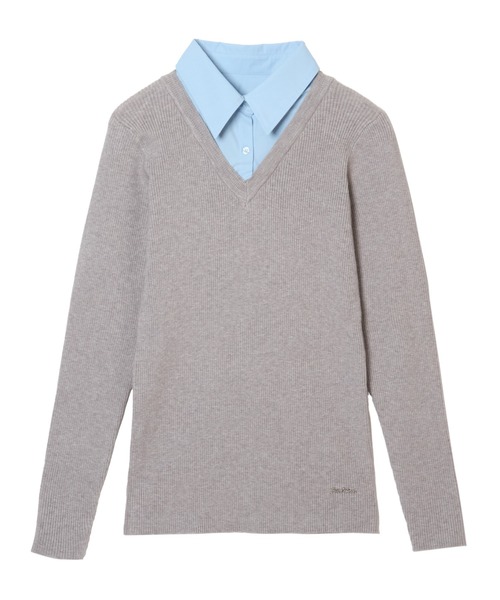 FCMM(エフシーエムエム)の「KNIT SHIRT/ニットシャツ(ニット/セーター・レディース・ブルー/ネイビー/グレー・SMALL/MEDIUM)」の3枚目の写真