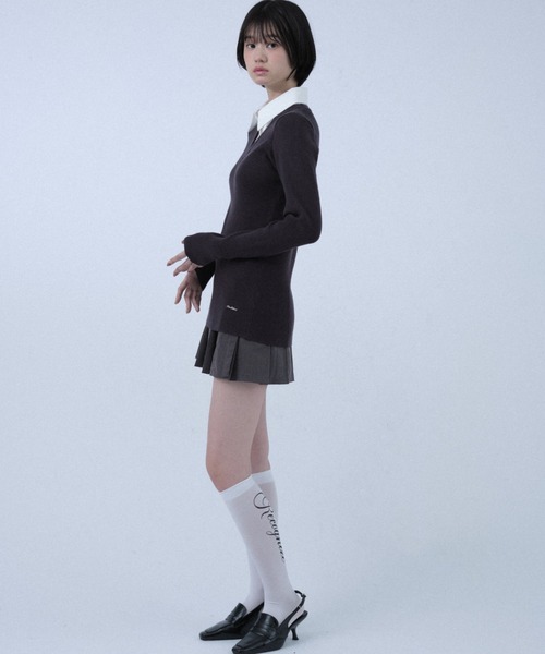 FCMM(エフシーエムエム)の「KNIT SHIRT/ニットシャツ(ニット/セーター・レディース・ブルー/ネイビー/グレー・SMALL/MEDIUM)」の12枚目の写真