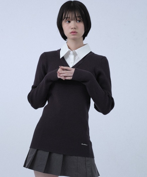 FCMM(エフシーエムエム)の「KNIT SHIRT/ニットシャツ(ニット/セーター・レディース・ブルー/ネイビー/グレー・SMALL/MEDIUM)」の13枚目の写真