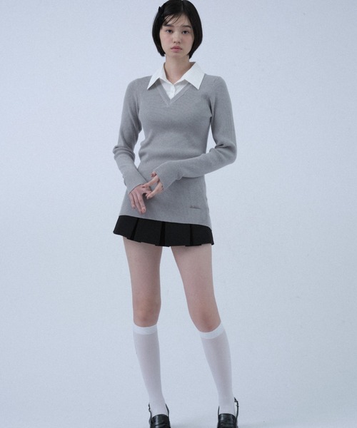 FCMM(エフシーエムエム)の「KNIT SHIRT/ニットシャツ(ニット/セーター・レディース・ブルー/ネイビー/グレー・SMALL/MEDIUM)」の6枚目の写真