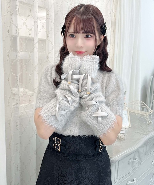 アームウオーマー付き Ribbon Cat Tシャツ（Tシャツ/カットソー