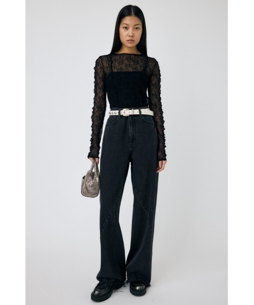 MOUSSY マウジー CURVED LINE CHEMICAL BAGGY 0 MOUSSY | CURVED LINE CHEMICAL BAGGY (ワイド ) |SHEL'TTER