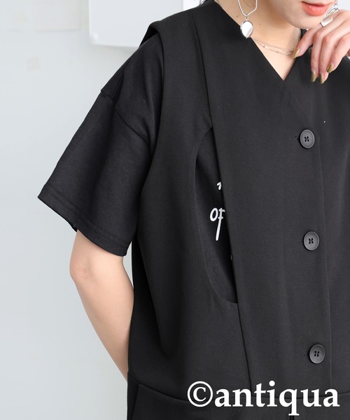antiqua（アンティカ）の「オールインワン（サロペット/オーバーオール・レディース・ブラック・P/R）」の15枚目の写真