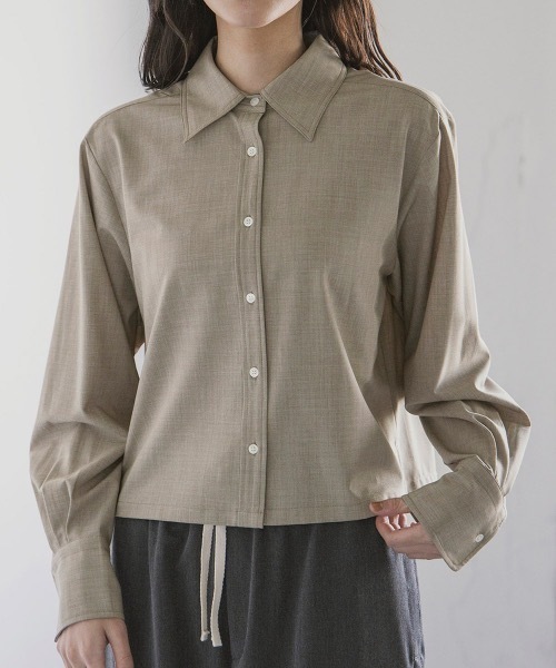 JACQUEMUS LE RAPHIA クロップドシャツ ベージュリネン JACQUEMUS LE