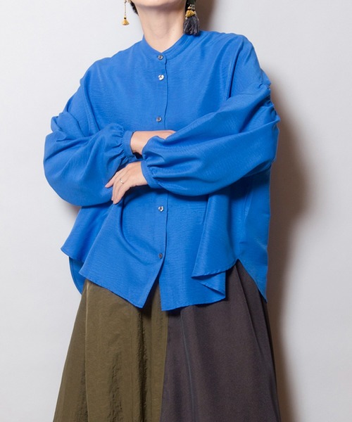 【セール】ギャザースリーブブラウス（シャツ/ブラウス）｜OSMOSIS（オズモーシス）