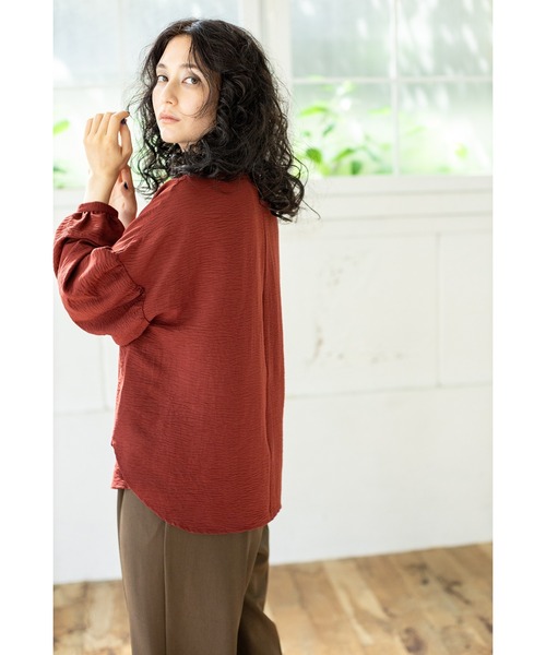 【セール】ギャザースリーブブラウス（シャツ/ブラウス）｜OSMOSIS（オズモーシス）